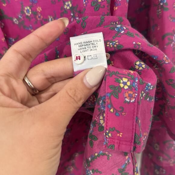 Xirena Womens Floral Cotton Silk Button Up Blouse Size Small 2425 - Picture 7 of 10